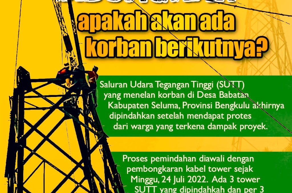 Tower SUTT PLTU batu bara Bengkulu dibongkar, apakah akan ada korban berikutnya?
