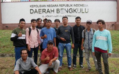 Petani Bengkulu Utara laporkan perusakan dan pembakaran pondok yang diduga dilakukan oleh PT Agro Perak Sejahtera ke Polda Bengkulu